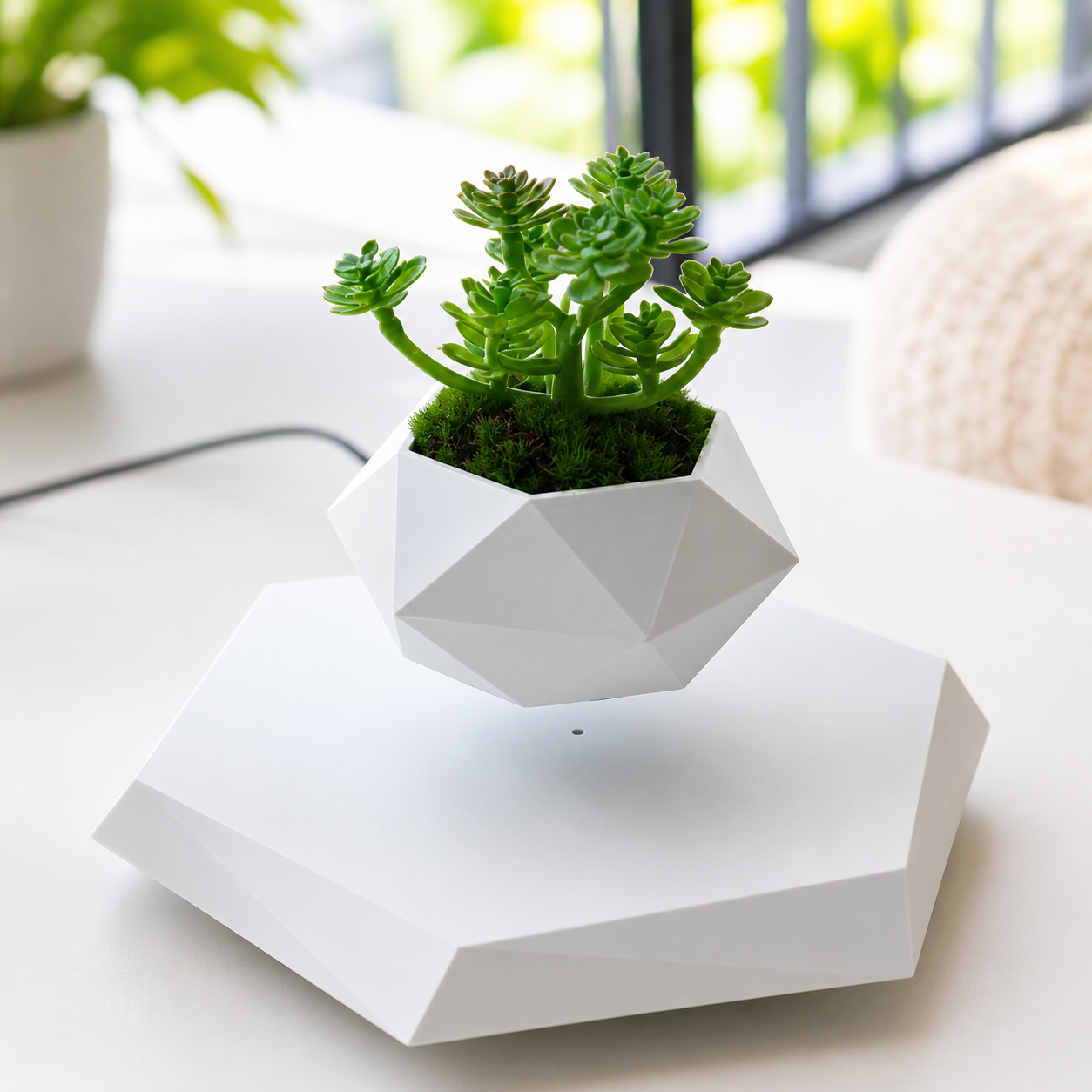 Levitating Magnetic Plant Pot – Floating Rotating Planter