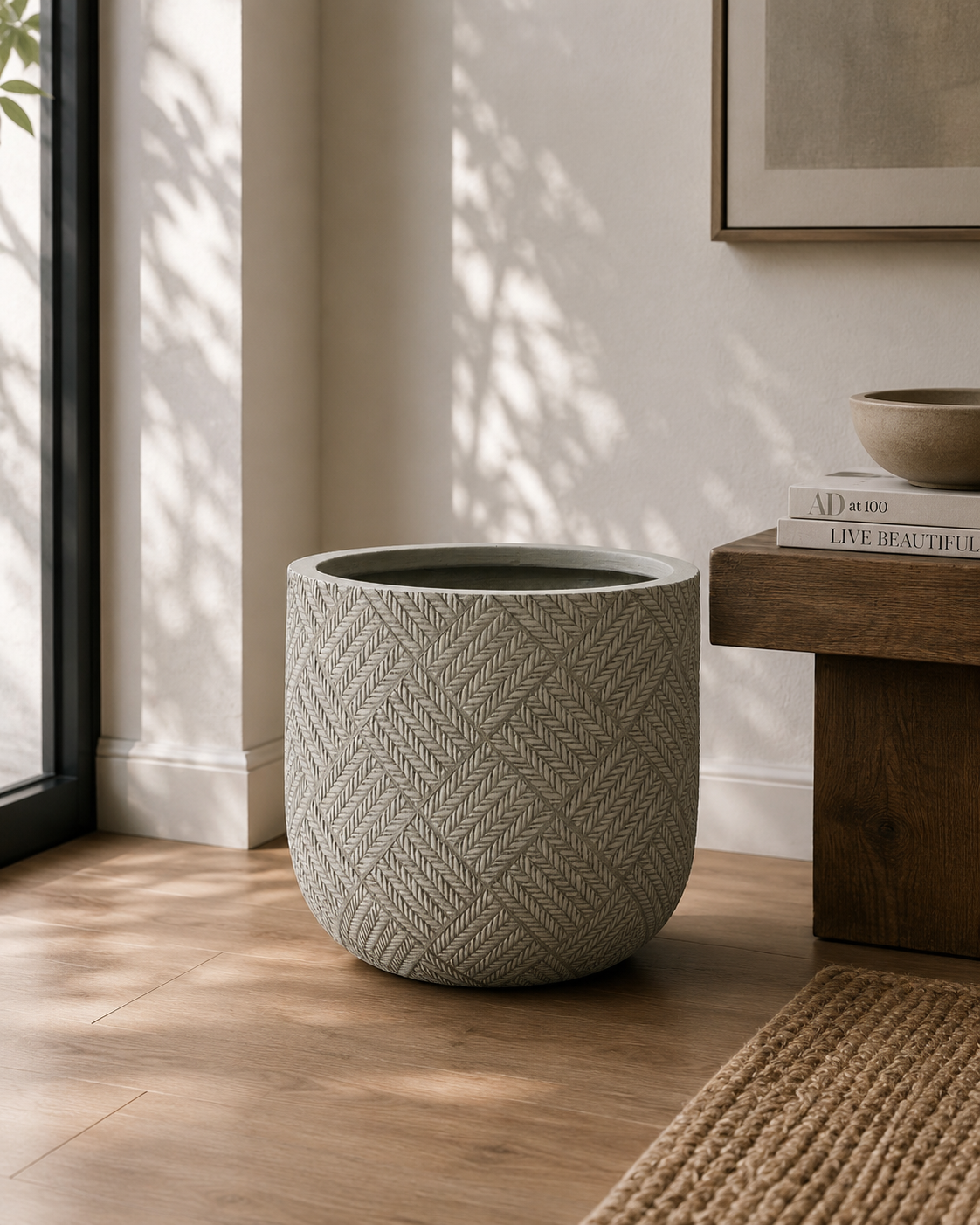 Luxe Textured Stone Planters for Indoor & Outdoor Spaces