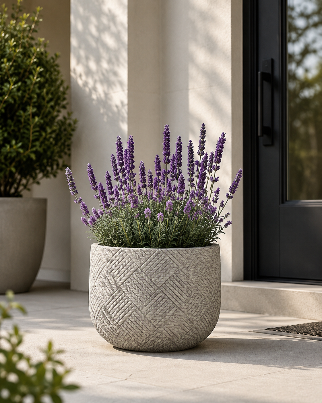 Luxe Textured Stone Planters for Indoor & Outdoor Spaces