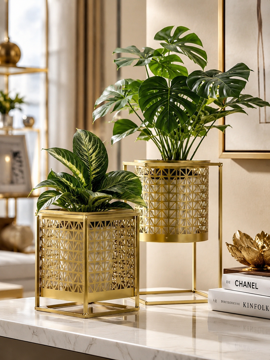 Luxury Gold Plant Stand Planter | Modern Nordic Home Decor