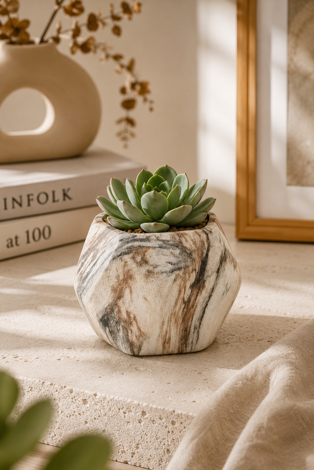 Ceramic Self-Watering Succulent Planter Pot