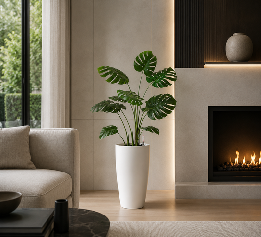 Modern Self-Watering Floor Planters Set – Minimalist Indoor & Outdoor Plant Pots