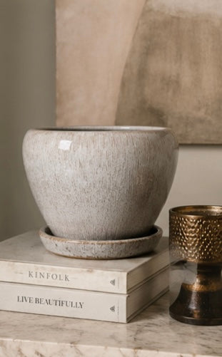 Forma Textured Planter – Luxury Neutral Ceramic Pot (10”)